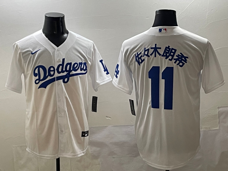 Men's Los Angeles Dodgers Roki Sasaki #11 White Team Jersey
